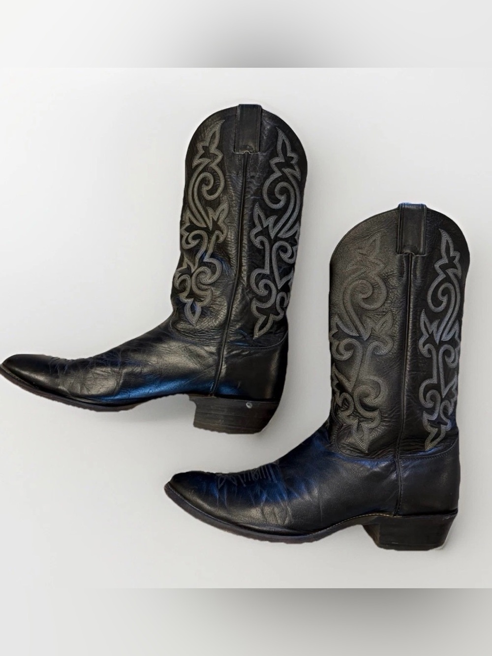 Justin Boots 1409 Mens Size 12 D Black Leather Western Cowboy Concert Made USA
